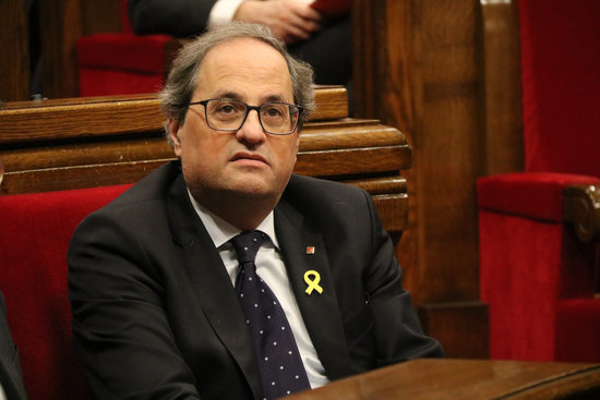 Catalan president Quim Torra in parliament on February 7 2019 (by Bernat Vilaró)
